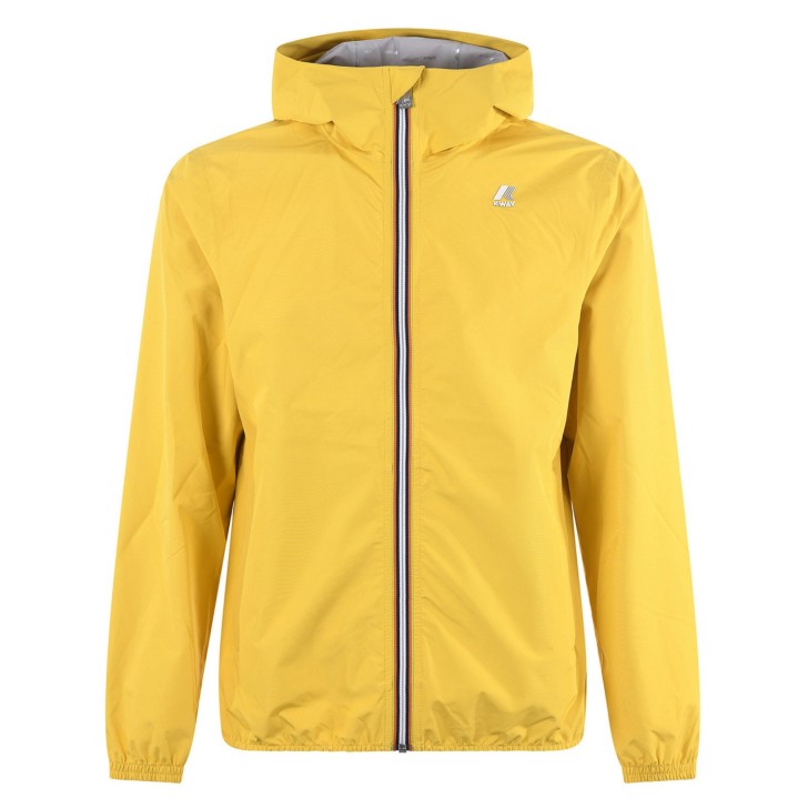 K-way Giubbotto giallo da uomo con cappuccio