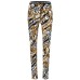 Versace Jeans Couture Leggings Nero con stampa Logo Brush Couture All Over