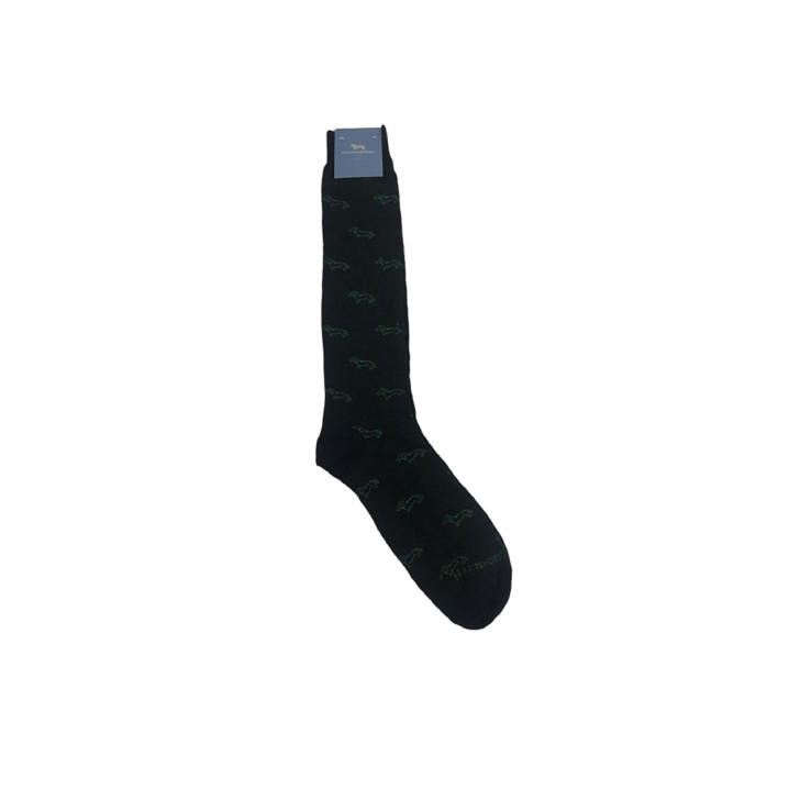 Harmont&Blaine Calza Lunga da Uomo Nera con logo all over