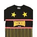 Moschino T-shirt nera a manica corta con stampa e Logo lettering