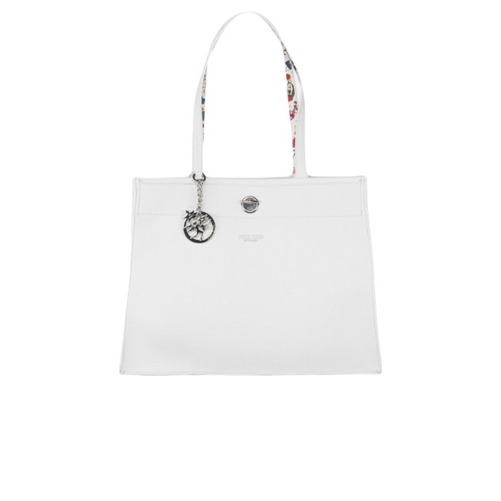 Piero Guidi borsa a spalla bianca con pochette estraibile