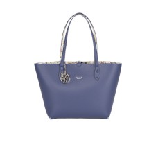 Piero Guidi borsa a spalla blu reversibile con stampa magic circus 