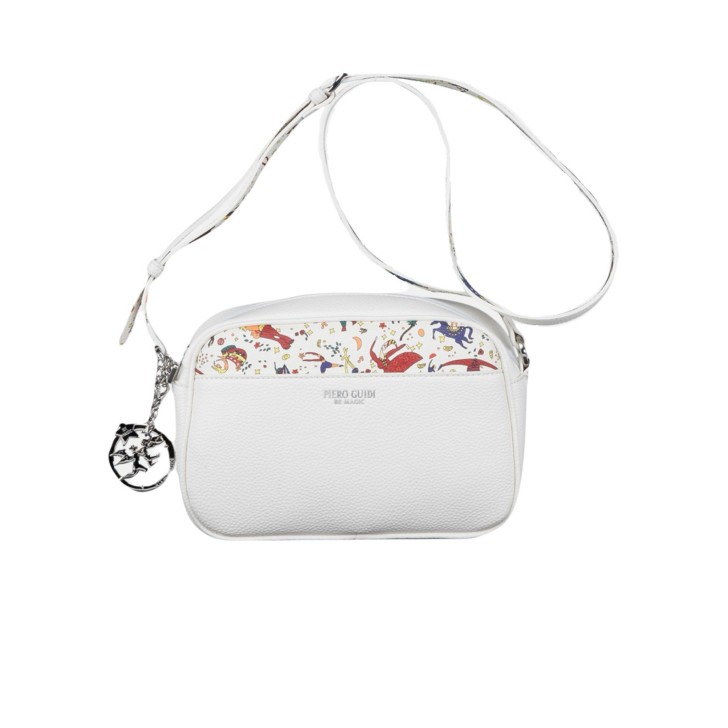 Piero Guidi borsa a tracolla bianca con stampa magic circus