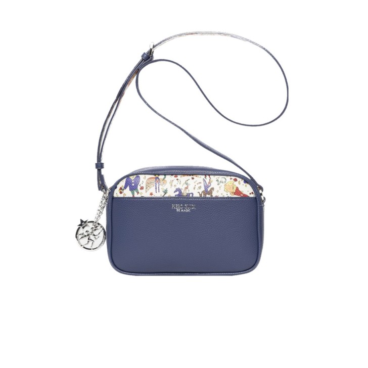 Piero Guidi borsa a tracolla Blu con stampa magic circus 