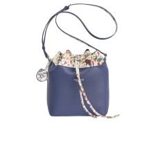 Piero Guidi borsa a secchiello blu con tracolla