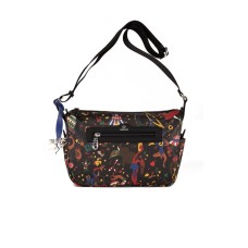Piero Guidi borsa a tracolla nera con stampa Magic Circus