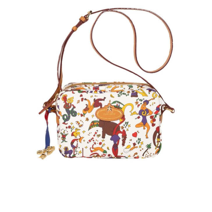 Piero Guidi Borsa a tracolla in stampa Magic Circus bianco