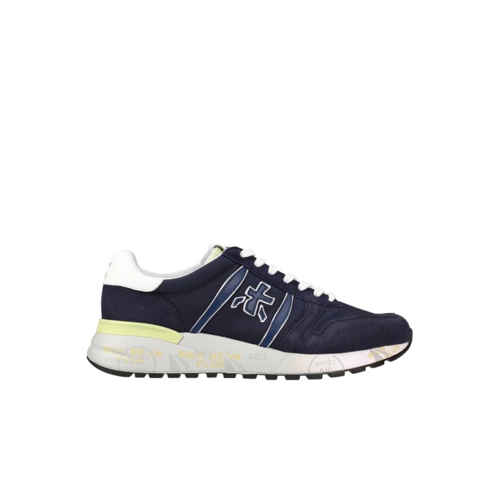 Premiata Sneakers in pellame morbido scamosciato e nylon blu