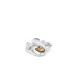 Moschino Ballerina Neonata in pelle argento laminato con Patch Moschino Teddy Bear 