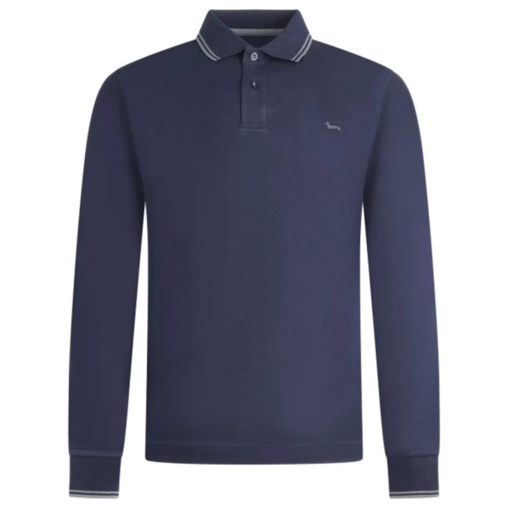 Harmont&Blaine  Polo blu a maniche lunghe da uomo