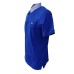 Harmont&Blaine Polo azzurra a manica corta in cotone con collo in camicia a fantasia azzurro e logo bassotto ricamato