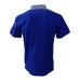 Harmont&Blaine Polo azzurra a manica corta in cotone con collo in camicia a fantasia azzurro e logo bassotto ricamato