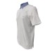 Harmont&Blaine Polo Bianca a manica corta in cotone con collo azzurro a camicia e logo bassotto ricamato azzurro