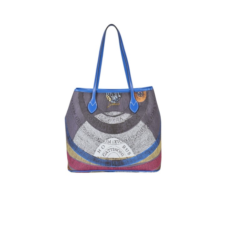 Gattinoni borsa a spalla con stampa planetarium blu