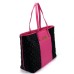 LOVE MOSCHINO BORSA A SPALLA QUILTED PU BICOLOR NERO/FUCSIA