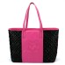 LOVE MOSCHINO BORSA A SPALLA BICOLORE NERO/FUCSIA