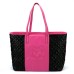 LOVE MOSCHINO BORSA A SPALLA QUILTED PU BICOLOR NERO/FUCSIA