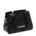 LOVE MOSCHINO BORSA A MANO NERA EFFETTO TRAPUNTATO
