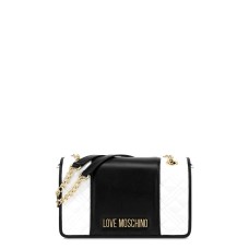 LOVE MOSCHINO BORSA QUILTED PU BICOLOR OFFWHITE/BLACK