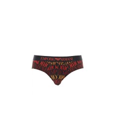 Emporio Armani Slip Nero stampa logo lettering multicolore