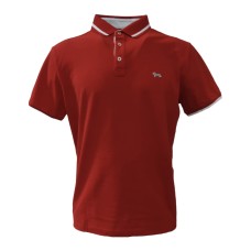 Harmont&Blaine Polo Rossa a manica corta in cotone con logo bassotto