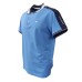 Harmont&Blaine Polo Azzurra a manica corta in cotone con inserti a contrasto e logo bassotto ricamato