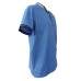 Harmont&Blaine Polo Azzurra a manica corta in cotone con inserti a contrasto e logo bassotto ricamato