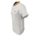 Harmont&Blaine Polo a manica corta in cotone Bianca con collo bicolore in fantasia e logo Bassotto ricamato marrone