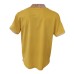 Harmont&Blaine Polo a manica corta in cotone Senape con collo in fantasia e logo Bassotto ricamato marrone