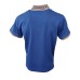 Harmont&Blaine Polo a manica corta in cotone Blu con collo in fantasia e logo Bassotto ricamato marrone