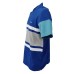 Harmont&Blaine Polo azzurra a manica corta con inserti e maniche a contrasto e logo bassotto ricamato bianco