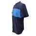 Harmont&Blaine Polo a manica corta in cotone blu con inserto azzurro e logo lettering
