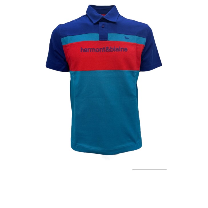 Harmont&Blaine Polo Azzurra in cotone da uomo