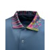 HARMONT&BLAINE POLO AZZURRA DA UOMO CON COLLETTO CON FANTASIA 