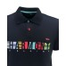 HARMONT&BLAINE POLO BLU DA UOMO CON LOGO MULTICOLOR 