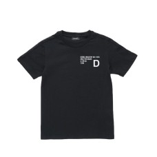 Diesel  T-shirt a girocollo nera a maniche corte da bambino