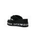 Emporio Armani Infradito Nero con zeppa e logo lettering laterale