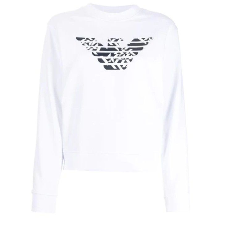 Emporio Armani Felpa con stampa aquila fantasia da Donna