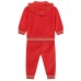 MOSCHINO COMPLETO UNISEX FELPA CON ZIP E PANTALONE POPPY RED