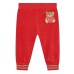 MOSCHINO COMPLETO UNISEX FELPA CON ZIP E PANTALONE POPPY RED