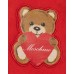 MOSCHINO COMPLETO UNISEX FELPA CON ZIP E PANTALONE POPPY RED