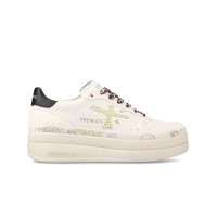 PREMIATA MICOL_6794 SNEAKER PLATFORM IN LEATHER E SUEDE BIANCO LATTE