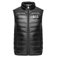 Ea7 Emporio Armani gilet nero con logo argento da Uomo 