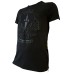 Cesare Paciotti 4US T-shirt Nera a manica corta con logo spada in pelle e disegno ricamato