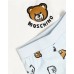 MOSCHINO COMPLETO T-SHIRT E PANTALONE IN COTONE ORGANICO CON STAMPA LOGO E TEDDY BEAR