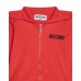 MOSCHINO COMPLETO BABY IN COTONE FELPA FULL ZIP CON CAPPUCCIO+PANTALONE RED