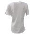 Giulia N Couture T-Shirt bianca a manica corta con maxi logo lettering FATTO CON AMORE arancione