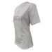 Giulia N Couture T-Shirt bianca in cotone a manica corta con maxi logo lettering FATTO CON AMORE beige