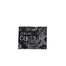 Versace Jeans Couture Portafoglio da Uomo Nero con stampa Logo Couture all over