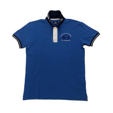 La Martina Polo da Uomo Azzurra Logo ricamato a contrasto